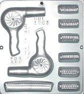 Hairdresser Set Blow Dryer Chocolate Candy Mold 1203