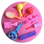 Fashionclubs Silicone Mini Barber Tools Chocolate/Fondant/Candy Baking Mold For Cake Decor