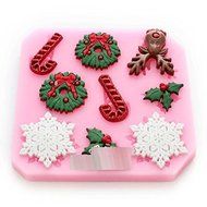 Anyana Molde de silicona de Creative pastel navidad que adorna el molde fondnt DIY N3
