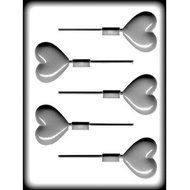 8H-1203 2" Heart Sucker Hard Candy Mold Package of 3