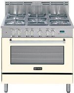 36&quot; - Dual Fuel Single Oven Range - Convection Oven, Matte Black Finish: Antique White