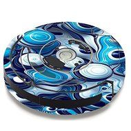 Skin Decal Vinyl Wrap For IRobot Roomba 650 655 Vacuum / Mixed Blue Bubbles Glass