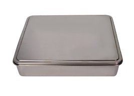 YBM HOME Stainless Steel Covered Cake Pan, Silver (Small-2401)