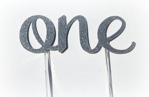 Handmade 1st First Birthday Cake Topper Decoration - One - Made in USA with Double Sided Silver Glitter Stock