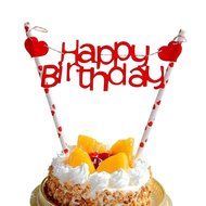 Hangnuo 1 Set DIY Cake Toppers Flags Banner Birthday Cake Flags Decoration N17