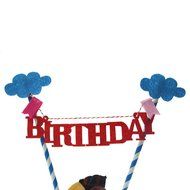 Hangnuo 1 Set DIY Cake Toppers Flags Banner Birthday Cake Flags Decoration N18
