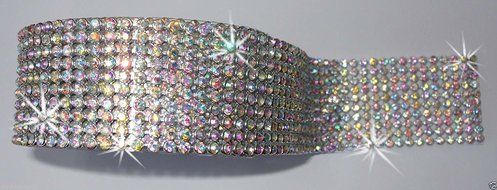Silver Mesh AB Chatons 3 Strip Diamonte 3mm Chaton Ribbon Iron-On Crystal Diamante Reel