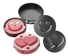 Zenker 7413 &quot;Special Creative&quot; Heart + Smiley Springform-Set, Black, 10.24 x 2.56&quot; N2