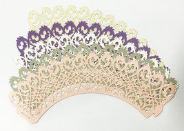 HUAL Cupcake Wrappers 50 Filigree Artistic Bake Cake Paper Cups Lace Laser Cut Liner Baking Cup Muffin Case Trays... N23