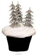 Silver Tree Cupcake Picks - 24 pcs N2