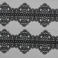 Funshowcase Large Pre-Made Ready to Use Edible Cake Lace Art Nouveau Style Applique Black 14-inch 10-piece Set N3