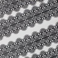 Funshowcase Large Pre-Made Ready to Use Edible Cake Lace Art Nouveau Style Applique Black 14-inch 10-piece Set N6
