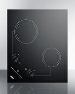 Summit CR2B121 22" Radiant Cooktop with 2 Elements Smooth Black Ceramic Surface Residual Heat Indicator and Indicator...