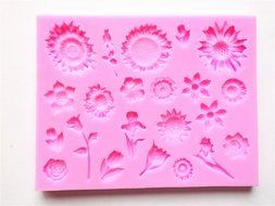 Wocuz W0280 Flowers Food-Grade Non-Stick Silicone Candy Fondant Chocolate Accessory Mold for Cake Decorating