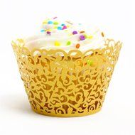 BALORAY Filigree Little Vine Lace Laser Cut Cupcake Wrapper Liner Baking Cup Muffin Case Trays Wedding Birthday... N4