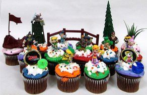 Legend of Zelda Birthday CUPCAKE Topper Set Featuring Link, Zelda, Phantom, Bryne, Anjean, Chancellor Cole, Big... N6