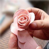 Whitelotous 3 PCs Fondant Cake Decorating Gumpaste Rose Flower Mold Cake Tool The Easiest Rose Ever Cutter N6