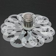 DIY Fancy Coffee Chocolate Powder Shaker Duster with 12 Stencils Strew Pad