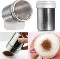 DIY Fancy Coffee Chocolate Powder Shaker Duster with 12 Stencils Strew Pad N2