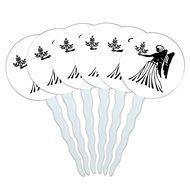 Set of 6 Cupcake Picks Toppers Decoration Zodiac Astrology Astrological Sign - Scorpio Zodiac Sign N2