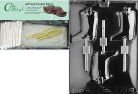 Cybrtrayd 45St25-J038 Boot Lolly Jobs Chocolate Candy Mold with 25 Lollipop Sticks, 4.5-Inch N8