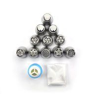 TANGCHU Russia Large Size Icing Piping Nozzles Pastry Tips Cake Sugarcraft Decorating Tool Set Of 17 Pieces N7