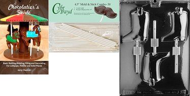 Cybrtrayd 45St25-J038 Boot Lolly Jobs Chocolate Candy Mold with 25 Lollipop Sticks, 4.5-Inch N10