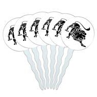 Set of 6 Cupcake Picks Toppers Decoration Zodiac Astrology Astrological Sign - Scorpio Zodiac Sign N8