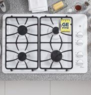 GE JGP333DETWW 30" White Gas Sealed Burner Cooktop N4