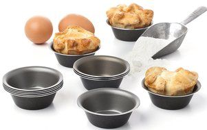 Maxi Nature Pack of 12 Mini Pie Muffin Cupcake Pans egg Tart Bakeware - 3.1 Inch Tins - 12 Molds NonStick Black... N3