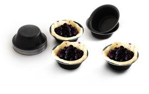 Maxi Nature Pack of 12 Mini Pie Muffin Cupcake Pans egg Tart Bakeware - 3.1 Inch Tins - 12 Molds NonStick Black... N4