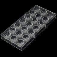 Grainrain Clear Hard Plastic Rose Shaped Polycarbonate PC Chocolate Molds DIY Jelly Mould 21Cavities N6