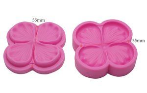 FOUR-C Fondant Tools Flower Blossom Veiner Embossing Molds Silicone Gumpaste Molds for Cupcake Color Pink N2