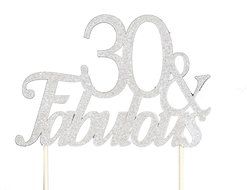All About Details Silver 30-&amp;-fabulous Cake Topper