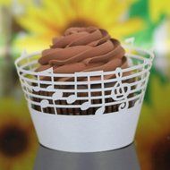 Christmas cup cake Creazy&reg; 25pc Christmas Lace Laser Cut Cupcake Wrapper Liner Baking Cup Muffin (Black) N8