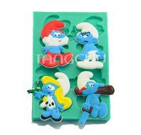 Yunko Cartoon the Smurfs &amp; Friends Cake Decorating Tools Silicone Fondant Mold Chocolate Candy Sugar Mould N2