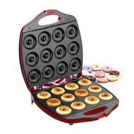 VonShef Deluxe 12 Hole Electric Mini Donut Maker Snack Machine, Red N5