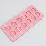 BUYBUYMALL 12 Round Silicone Lollipop Mold with Sticks for Candys Chocolates