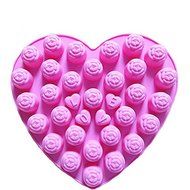 Wocuz Silicone Heart Shaped Chocolate Candy Molds Molding Chocolate Pan Flower Pattern N3
