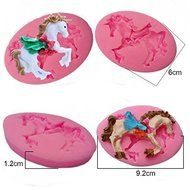 Rainbow Love Carousel Horse Silicone Fondant Mold Cake Decorating Chocolate Baking Mould (Type2) N2