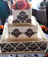 Designer Stencils Damask Cake Stencil Side (4.5&quot;H x 12.5&quot;W)