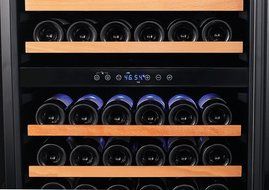 Smith &amp; Hanks 166 Bottle Dual Zone Wine Refrigerator, Stainless Steel Door, Built-In or Free Standing N4