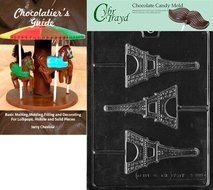 Cybrtrayd &quot;Eiffel Tower&quot; Miscellaneous Chocolate Candy Mold with Chocolatier&#039;s Guide Instructions Book Manual