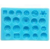 Funshowcase Sugarcraft Floral Medallion Button Candy Silicone Mold for Cake Decoration Cupcake Topper Jewel Crafting...