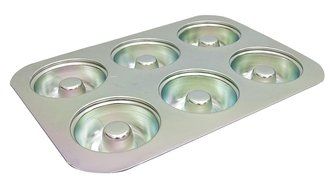 6 Cavaity Donut Aluminum Pan Cake Jelly Mold Bakeware Oven Muffin Tray Mould N2
