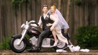 Motorcycle Biker Wedding Cake Topper By Magical Day N2