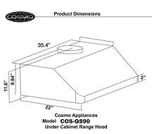 Cosmo COS-QS90 Pro-Style Under Cabinet Range Hood N2