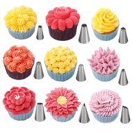 27PCS Cake Decoration Tips Set - 24PCS W-Plus Professional Stainless Steel Piping/Dispenser Nozzle Kit, a Reusable...