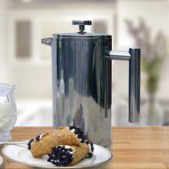 Business Class Brew French Press - Stainless Steel Press Pot Coffee Maker with Polished Exterior Finish and Insulated... N9