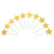 Whitelotous 10pcs Star Cake Inserted Card Decor Dessert Muffin Cupcake Toppers for Picnic Wedding Baby Shower... N10